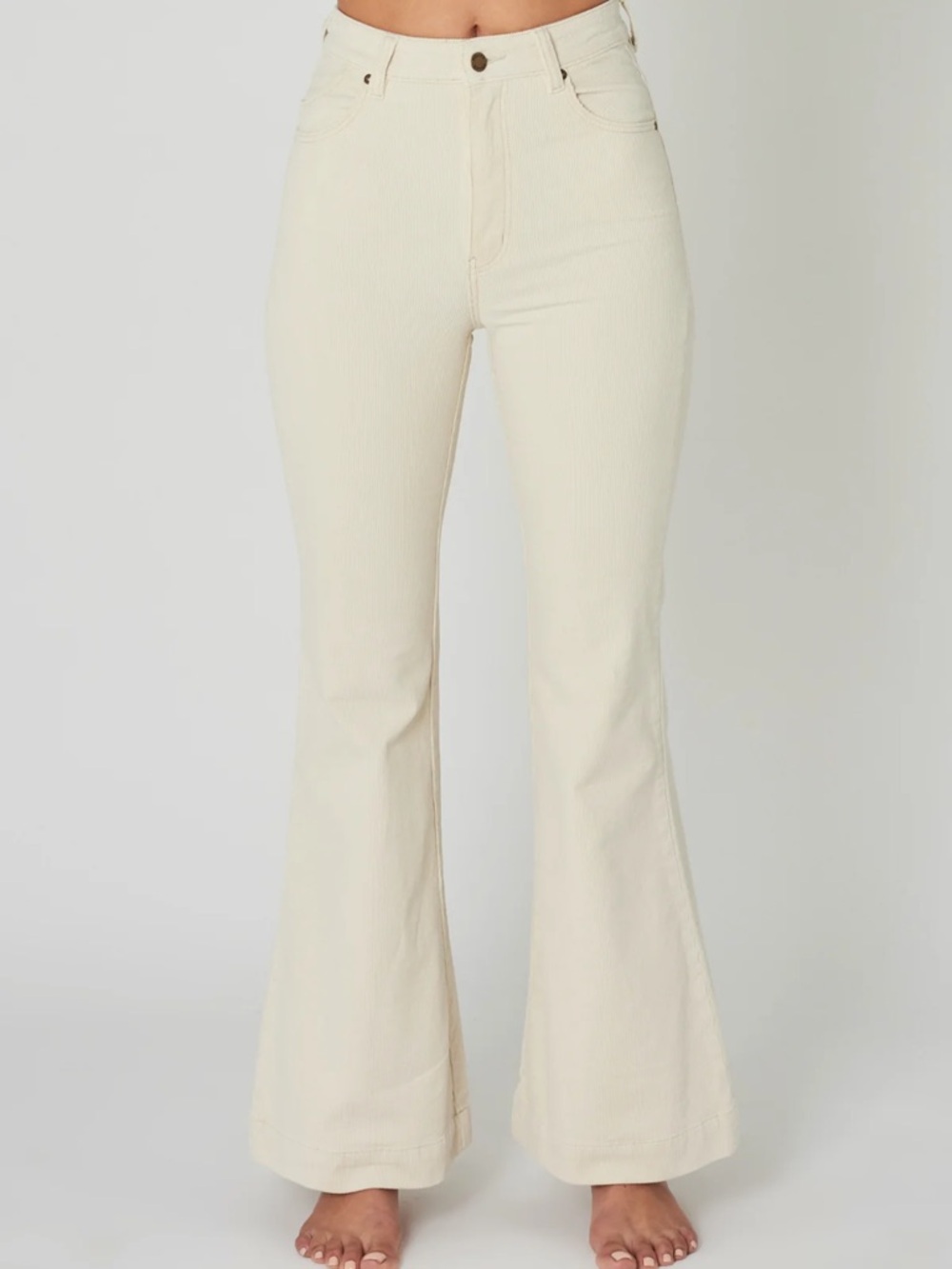 ROLLA'S Cream High-Rise Flare Jeans size 2